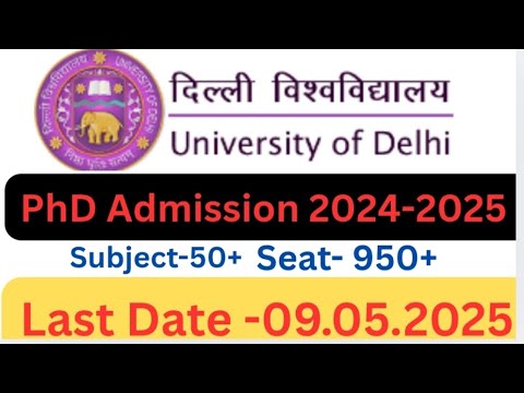 PhD Admission Notice 2025 || Delhi University PhD Admission 2025 - YouTube