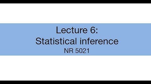 Topic 6.1: Statistical inference
