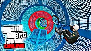 VOLANDO con UNA BICI DENTRO DE UN TUBO ACROBÁTICO! - GTA V Online PS4 (GTA 5 Online) | Zoko