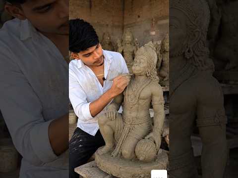 "Beautiful Hanuman Ji Statue Making | Art #HanumanJi #StatueMaking #Art #Shorts".
