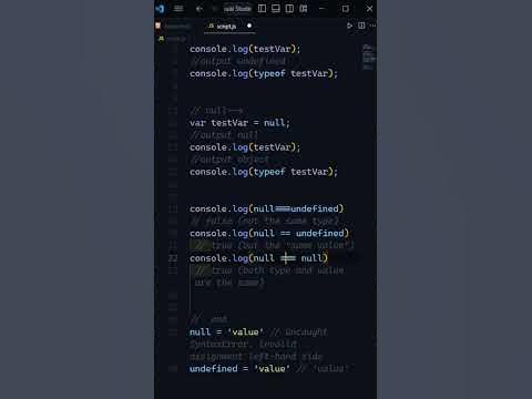 null vs undefined ☺️#javascript #html #programming #css #coding #js ...