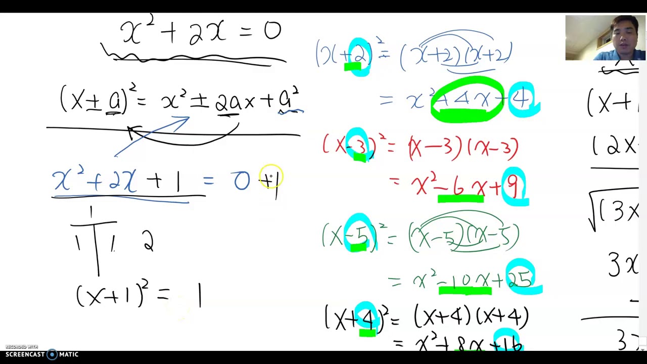 2.3 Solve Quadratic Equations by Completing the Square Part 2 - YouTube
