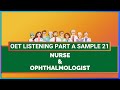 OET LISTENING SAMPLE PART A - 21 | LISTENING WITH MIHIRAA