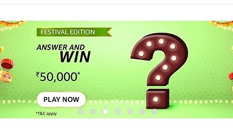 Amazon Festival Edition Quiz Today Answers | 08 October 2021