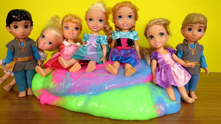 Dreaming ! Elsa and Anna toddlers - big slime - sc...