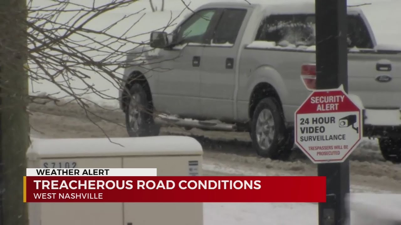 Treacherous road conditions - YouTube