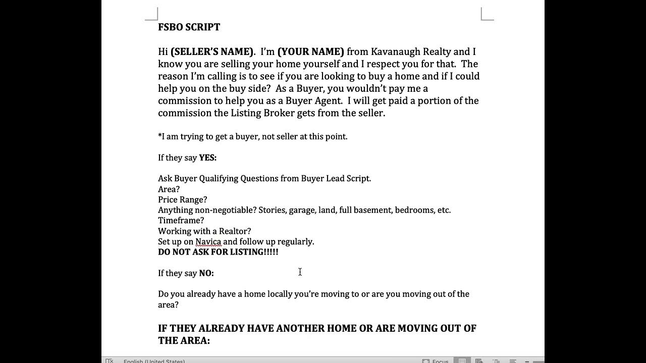 FSBO Script Explained YouTube