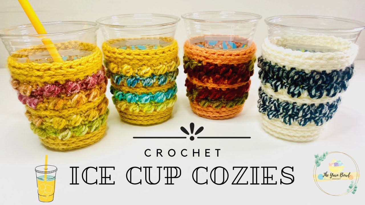 Easy Ice Cup Cozies Crochet Cup Cozy Easy Tutorial YouTube