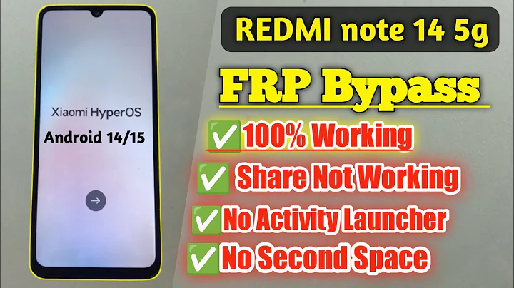 REDME NOTE 14 5G FRP BYPASS- Android 14/15 (No Second Space, No PC, No Activity Launcher Needed)