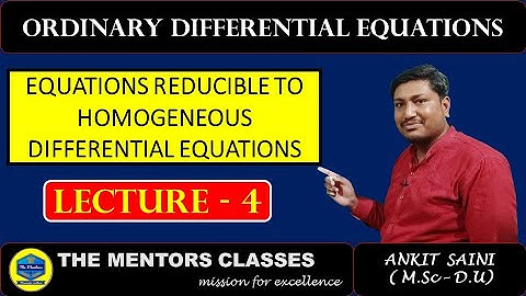 Equations reducible to homogeneous form| Lecture - 04 | UPSC Mathematics