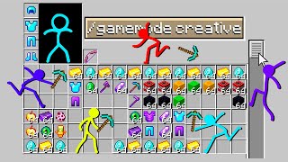 Stickman vs Minecraft STICKMAN CREATIVE INVENTORY in Animation vs Minecraft Cartoon