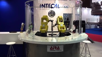 ROBOTS SERVING DRAFT BEER IN THE INTECAL BOOTH, BTA 2012, BARCELONA