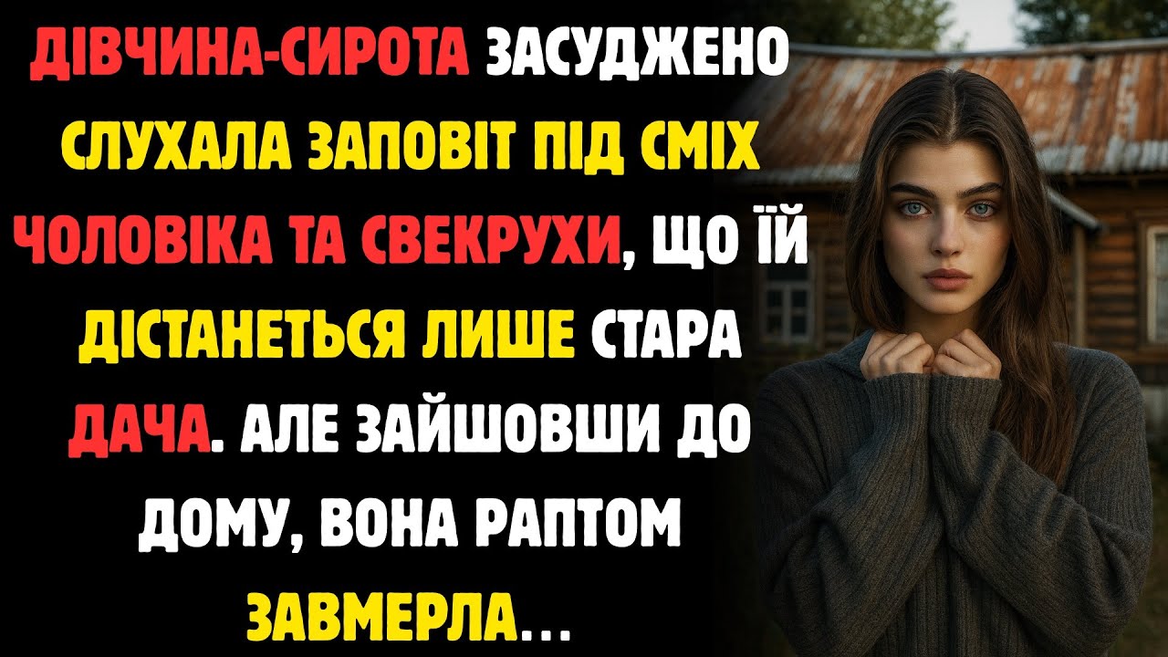 Дівчина-Сирота Приречено Слухала Заповіт Під Сміх Чоловіка Та Свекрухи, Що Їй Залишать Лише Дачу...
