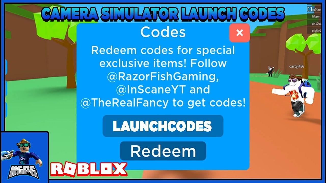 ALL LAUNCH CODES FOR CAMERA SIMULATOR Roblox YouTube