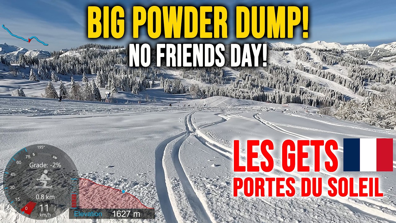 [4K] Skiing Les Gets, Big Powder Dump - No Friends Day, Portes du Soleil France, GoPro HERO13