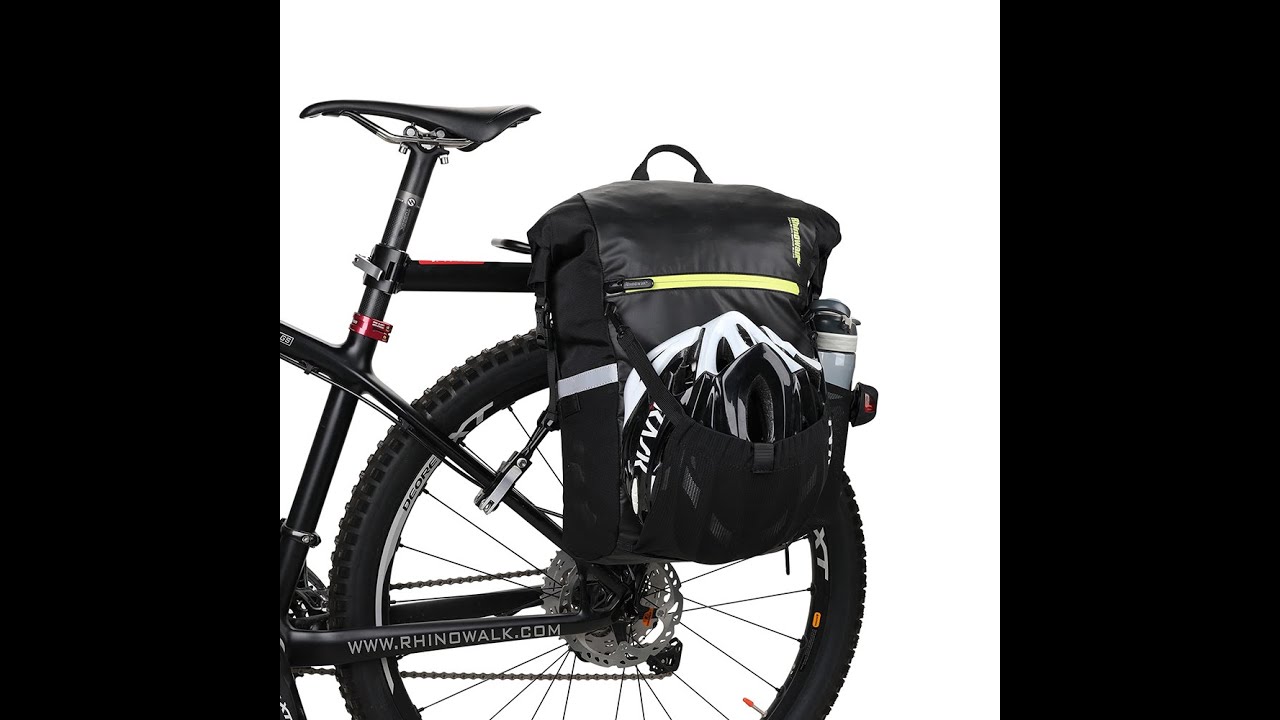 Rhinowalk Bike Bag Waterproof Pannier Backpack Convertible - 2 in 1 Bicycle  Saddle Bag Shoulder Bag Laptop Pannier Professional Cycling Accessories Gray