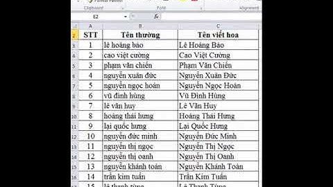 Thủ thuật Excel: Viết hoa chữ cái đầu dòng