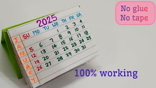 2025 Calendar Making With Paper || no glue no tape paper crafts || diy || New Year Calendar ideas