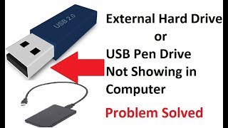 External Hard Drive or USB Pen Drive not showing in my computer