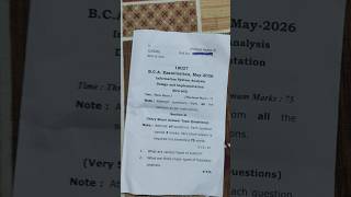 BCA 6th Sem Question Paper 2026 | Information System Analysis (BCA-602) | CCSU Meerut/#video#exam