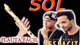 Miniatura del video "Luis Fonsi - Despacito ft. Daddy Yankee - flauta dulce FÁCIL Tutorial RECORDER"