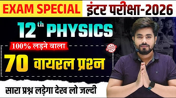 Class 12th Physics Vvi Objective Question 2026 || Vvi Objective Question 2026 12th Physics