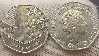 £50! UK 2018 Shield 50p 50 pence coin QUEEN ELIZABETH II