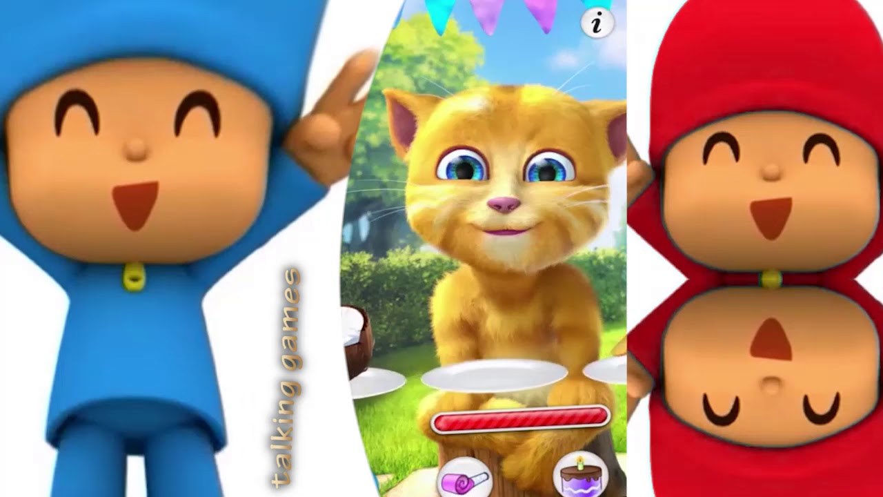 games people play Talking Pocoyo and Talking Cat GINGER Learn Colors with Play Video for Kids 18