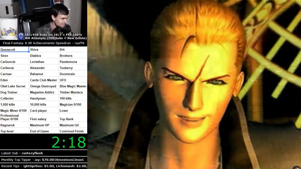 Final Fantasy 8 All Achievements Speedrun In 58:41:05 (PSX) [World Record]  Part 1/7