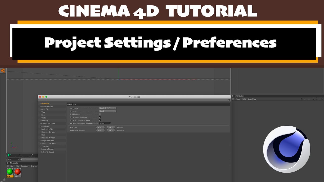Cinema 4D || Project Settings and Preferences - YouTube