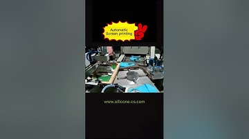 auto #screenprinting on #siliconebib #manufacture of #siliconeproducts #printingpress #autoprint