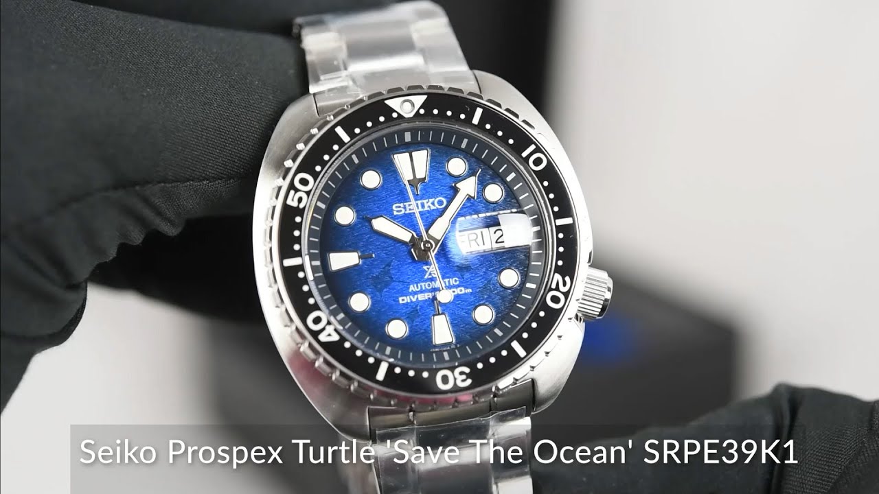 Seiko Prospex Turtle 'Save The Ocean' SRPE39K1 - YouTube