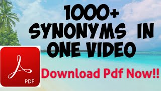 Synonyms/ Meanings #APPSCJUNIORASSISTANT CUM #COMPUTERASSISTANT #APPSCENGLISH GRAMMAR