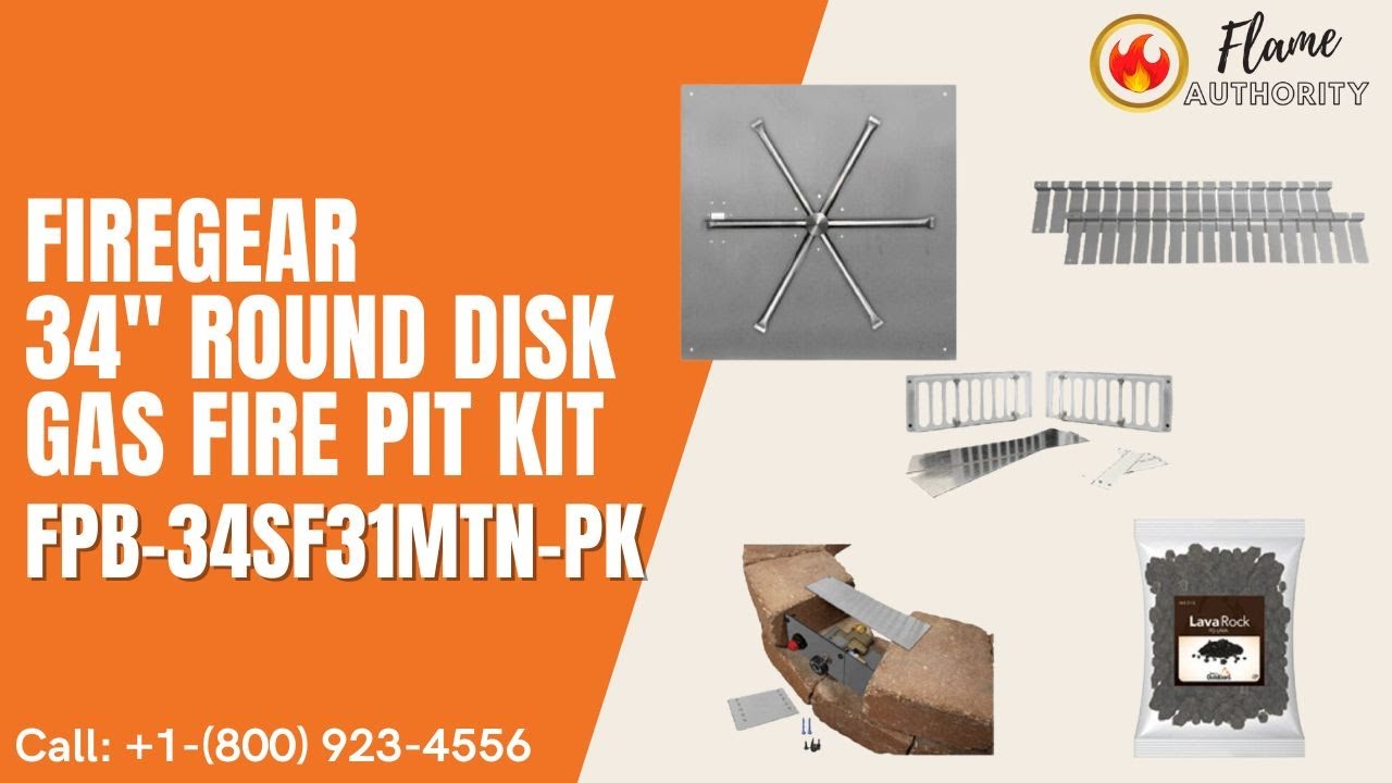 Firegear 34" Round Disk Gas Fire Pit Kit FPB-34SF31MTN-PK