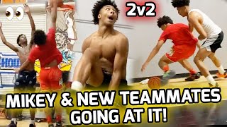 Mikey Williams \& New Teammates COMPETE In Intense 2v2! Mikey Dunked On His Boy!? 😬