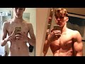 My 1 year body transformation skinny to muscular + calisthenics skills