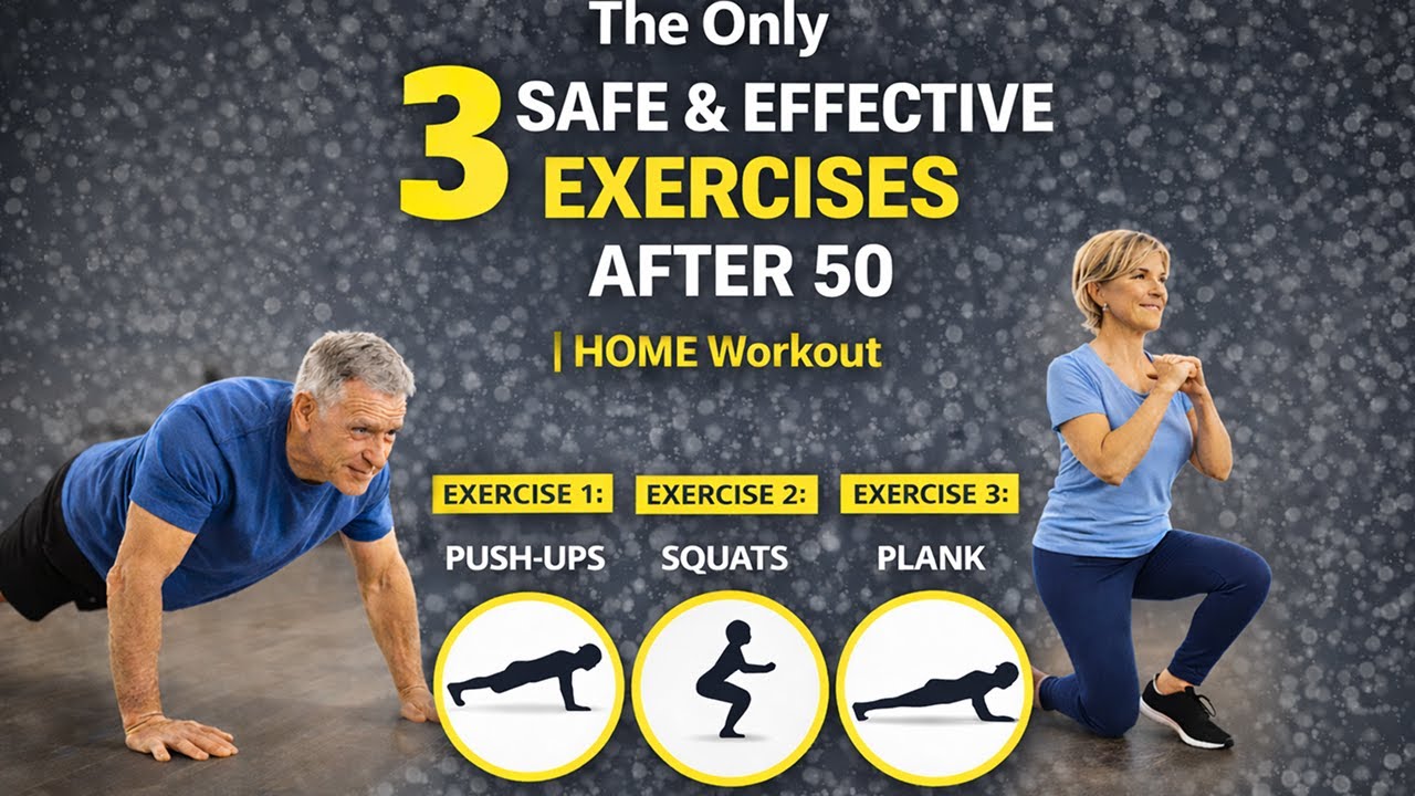 Всего 3 безопасных и эффективных упражнения, которые вам понадобятся после 50 | Домашняя тренировка
