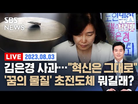 8/3(목) 김은경 공식 사과…혁신위 앞날은? / &#39;철근 누락&#39; 아파트 네 탓 공방전 / 편상욱의 뉴스브리핑 / SBS