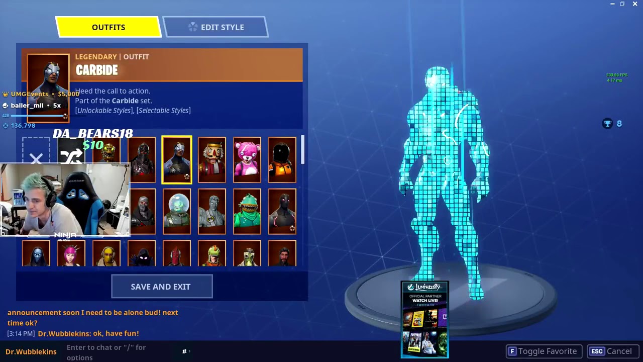 Ninja Shows His Rare Skin Collection! (RED KNIGHT & MORE ... - 1280 x 720 jpeg 160kB