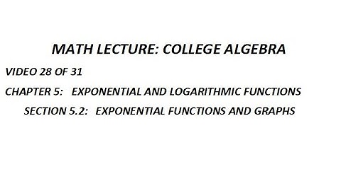 Section 5 2 Exponential Functions and Graphs