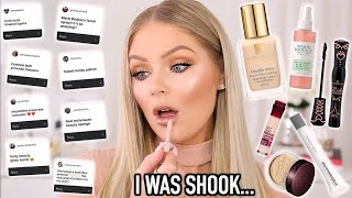 I TRIED YOUR MOST REPURCHASED FAVORITE MAKEUP | KELLY STRACK
