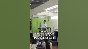 CMA FINAL - SFM REGULAR BATCH by CA E SRINIVAS Sir #shikharatutorials