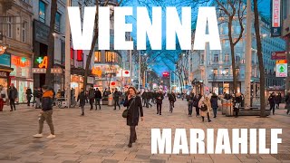 Walk at Vienna Mariahilfer Shopping Street, February 2024 | 4K HDR