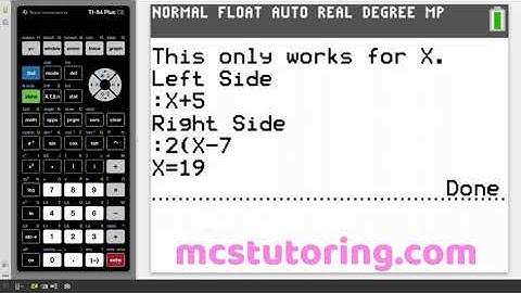 Algebra Equation Solver TI84 Program