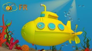 Oeuf surprise en français sous-marin jaune. Dessins animés pour les bébés