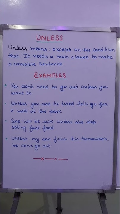 Unless | Unless meaning | Unless Examples | How to use Unless in ...