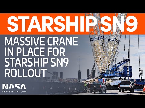 SpaceX Boca Chica - Huge Crane Rolled to Launch Site as a prelude to Starship SN9's arrival
