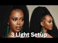 Simple 3 light setup for beauty photography in studio  behind the scenes