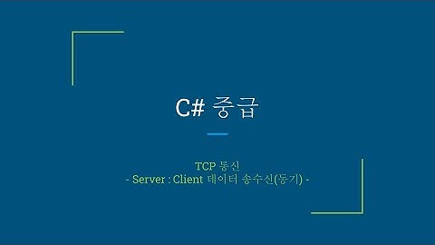 C# TCP - 1 / Server와 Client 데이터 송수신 방법(동기)