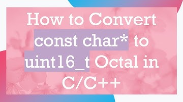 How to Convert const char* to uint16_t Octal in C/C+ +